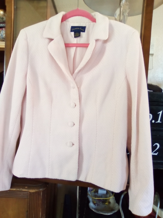 Charter Club Jackets & Blazers - Charter Club Pale Pink Textured Button Blazer